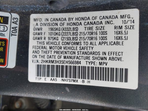 2014 HONDA CR-V LX — I9