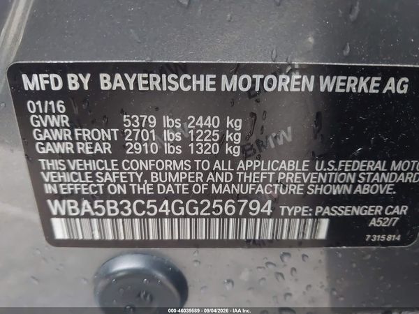 2016 BMW 535I XDRIVE — I9