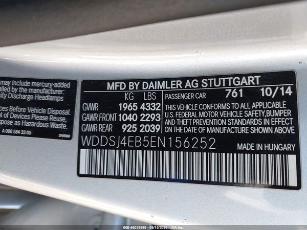 2014 MERCEDES-BENZ CLA 250 CLA250 — I9