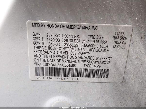 2018 ACURA MDX SH-AWD — I9