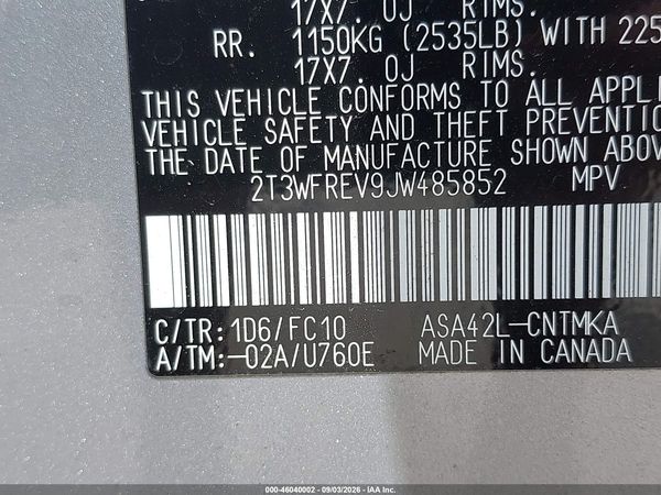 2018 TOYOTA RAV4 XLE — I9