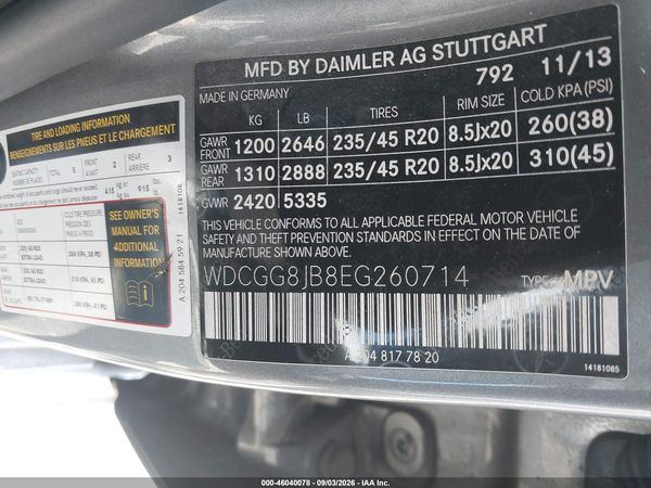 2014 MERCEDES-BENZ GLK 350 4MATIC — I9
