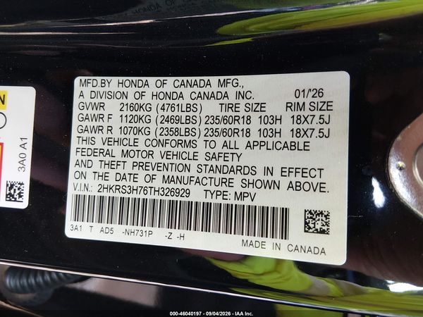 2026 HONDA CR-V EX-L 2WD — I9