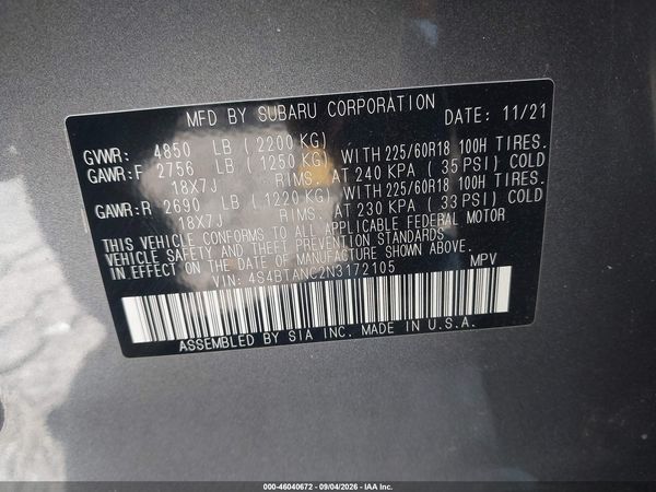 2022 SUBARU OUTBACK LIMITED