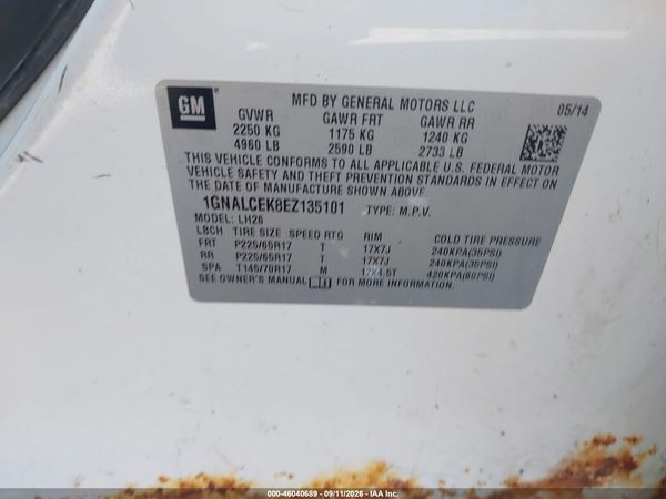 2014 CHEVROLET EQUINOX 2LT — I9