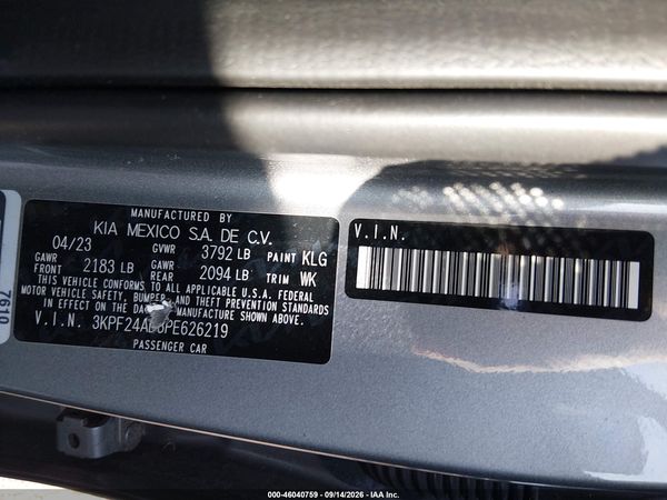 2023 KIA FORTE LXS — I9