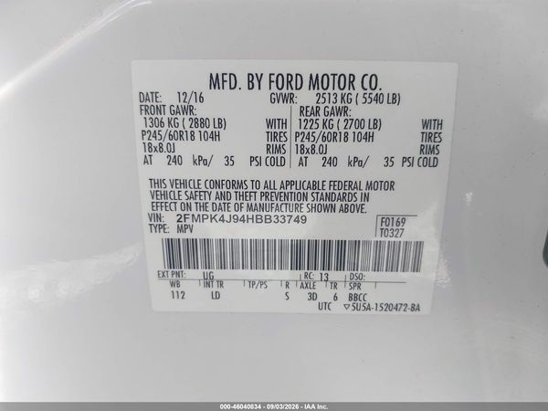 2017 FORD EDGE SEL