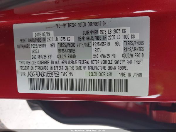 2019 MAZDA CX-5 GRAND TOURING — I9