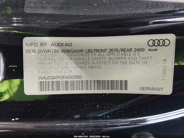 2015 AUDI S5 3.0T PREMIUM PLUS