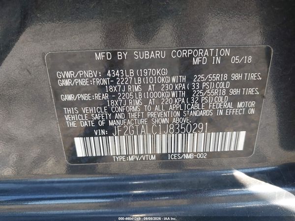 2018 SUBARU CROSSTREK 2.0I LIMITED — I9