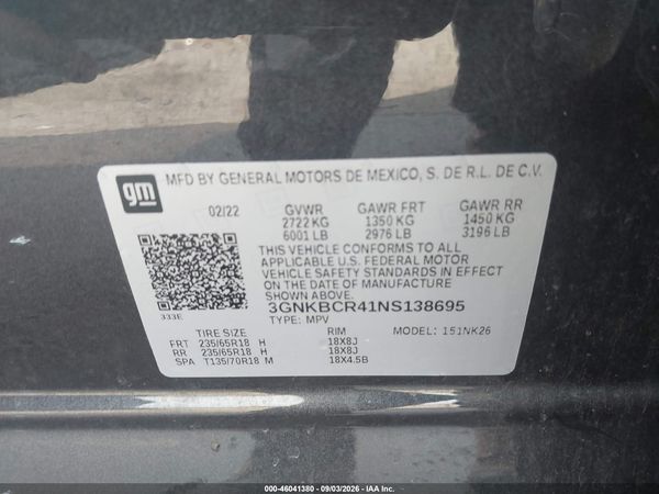 2022 CHEVROLET BLAZER FWD 2LT — I9