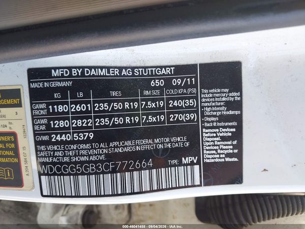 2012 MERCEDES-BENZ GLK 350