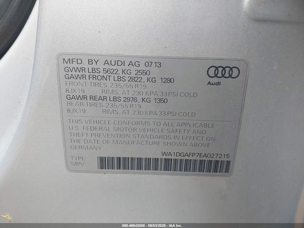 2014 AUDI Q5 3.0T PREMIUM PLUS — I9