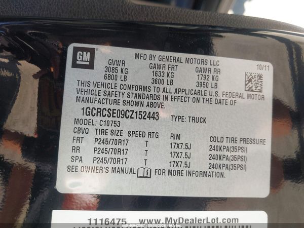 2012 CHEVROLET SILVERADO 1500 LT — I9