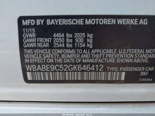2016 BMW 328I — I9