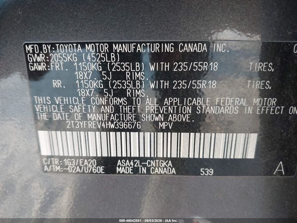 2017 TOYOTA RAV4 LIMITED