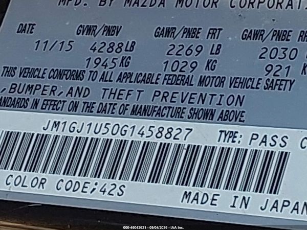 2016 MAZDA MAZDA6 I SPORT