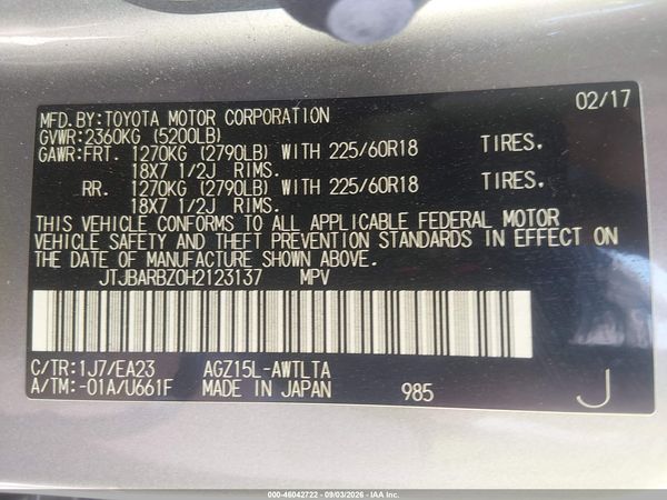 2017 LEXUS NX 200T 200t Luxury — I9