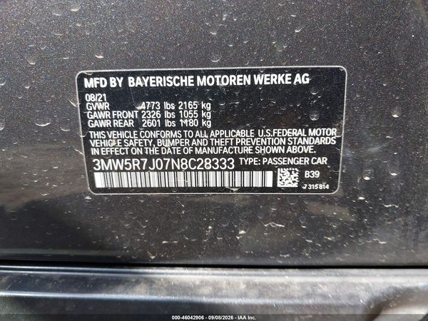 2022 BMW 330I XDRIVE — I9