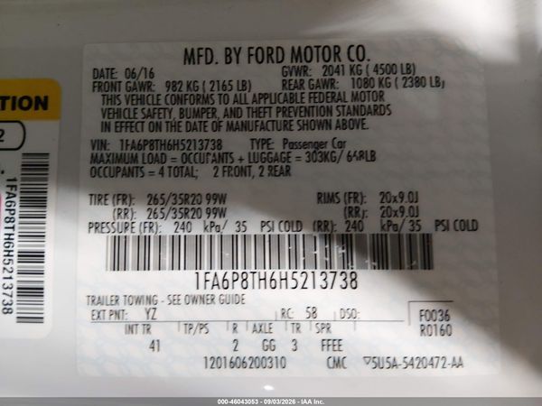 2017 FORD MUSTANG ECOBOOST — I9