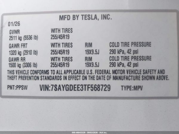 2026 TESLA MODEL Y