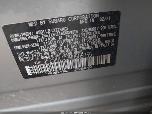 2021 SUBARU FORESTER PREMIUM — I9