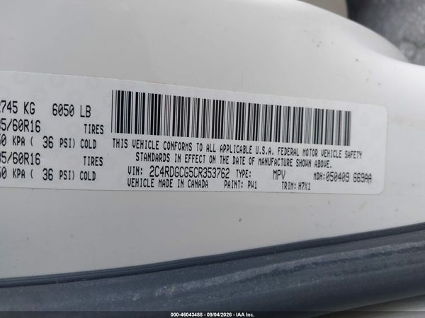 2012 DODGE GRAND CARAVAN SXT — I9