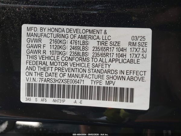 2025 HONDA CR-V LX 2WD — I9