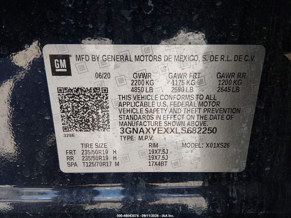 2020 CHEVROLET EQUINOX AWD PREMIER 2.0L TURBO — I9