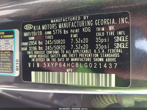 2020 KIA TELLURIDE S — I9