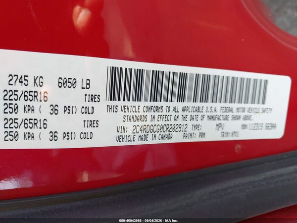 2012 DODGE GRAND CARAVAN SXT — I9