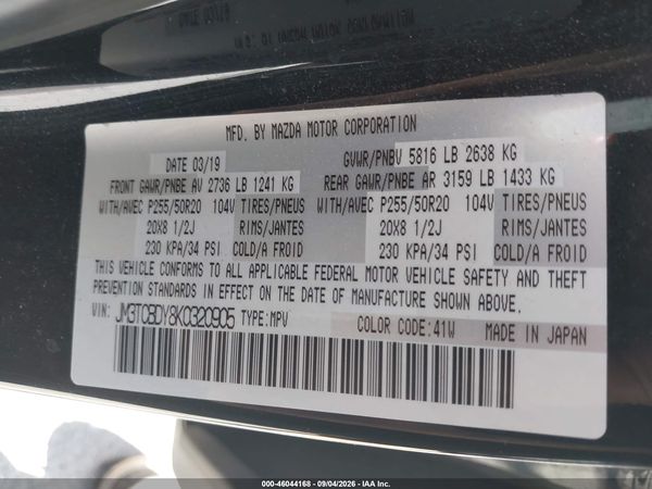2019 MAZDA CX-9 GRAND TOURING — I9