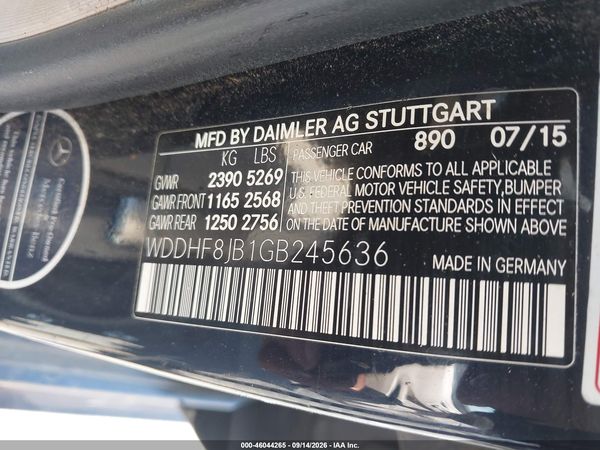 2016 MERCEDES-BENZ E 350 4MATIC — I9