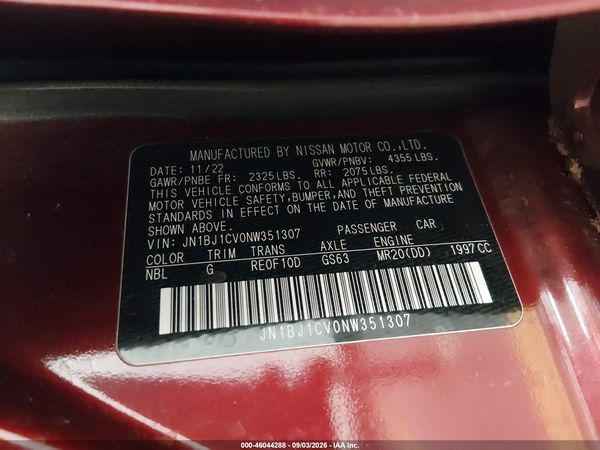 2022 NISSAN ROGUE SPORT SL FWD XTRONIC CVT — I9