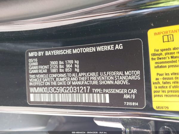 2016 MINI HARDTOP COOPER S — I9