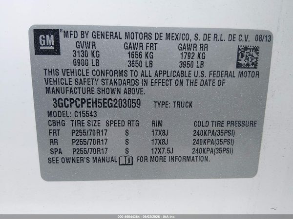 2014 CHEVROLET SILVERADO 1500 WORK TRUCK 2WT — I9