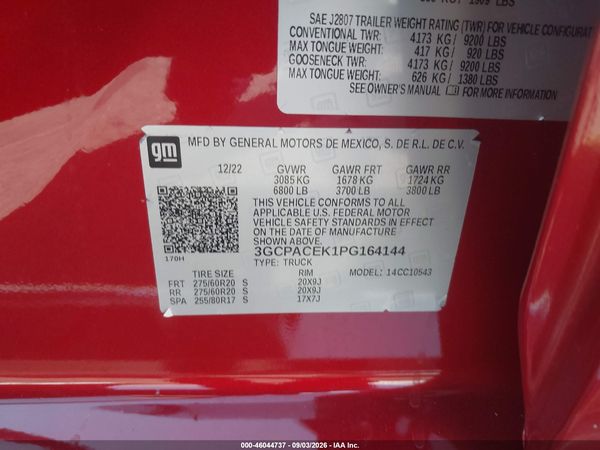 2023 CHEVROLET SILVERADO 1500 2WD  SHORT BED LT — I9