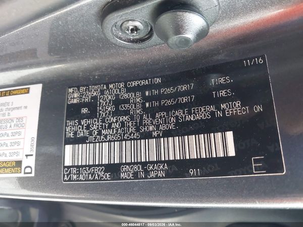 2016 TOYOTA 4RUNNER SR5