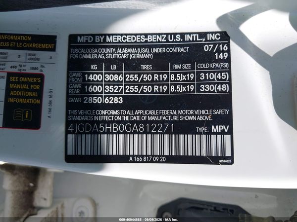 2016 MERCEDES-BENZ GLE 350 4MATIC — I9