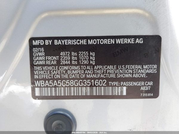 2016 BMW 528I
