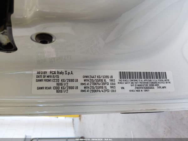 2016 RAM PROMASTER CITY TRADESMAN SLT — I9