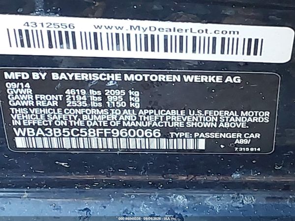 2015 BMW 328I XDRIVE — I9
