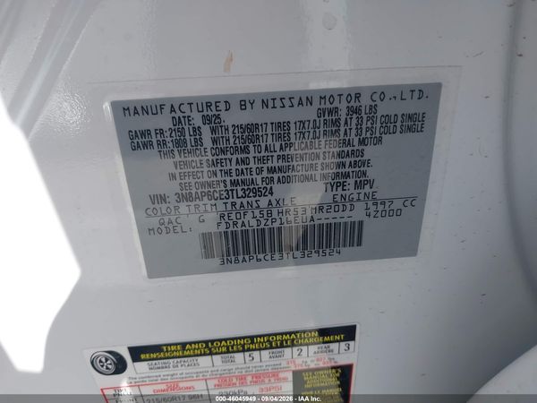 2026 NISSAN KICKS SV — I9