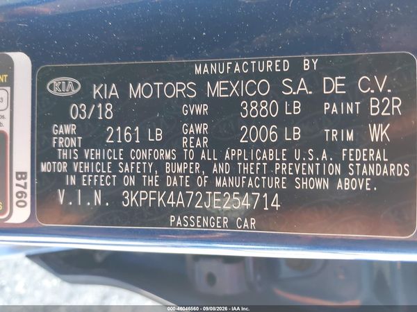 2018 KIA FORTE LX