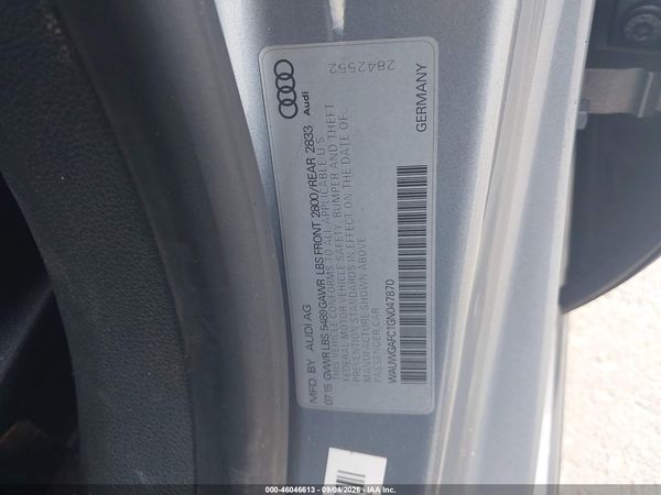 2016 AUDI A7 3.0T PREMIUM PLUS — I9