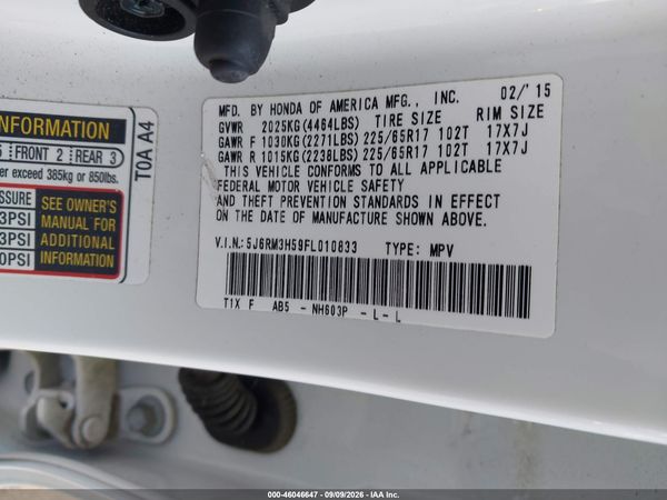 2015 HONDA CR-V EX — I9