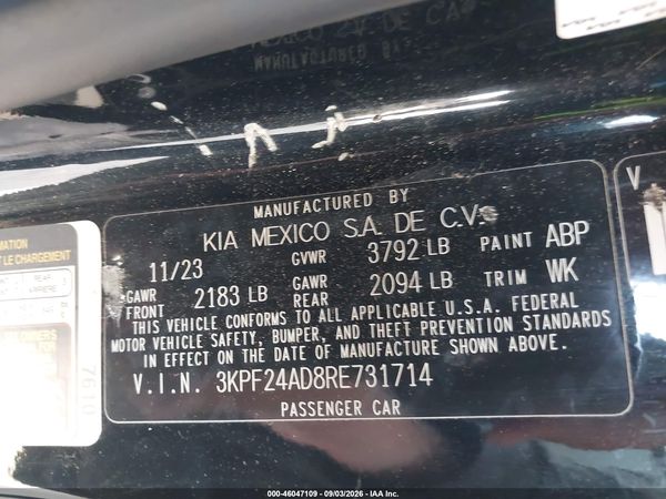 2024 KIA FORTE LXS — I9