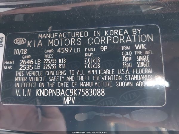 2019 KIA SPORTAGE EX — I9