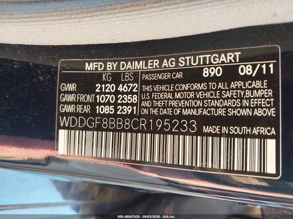 2012 MERCEDES-BENZ C 300