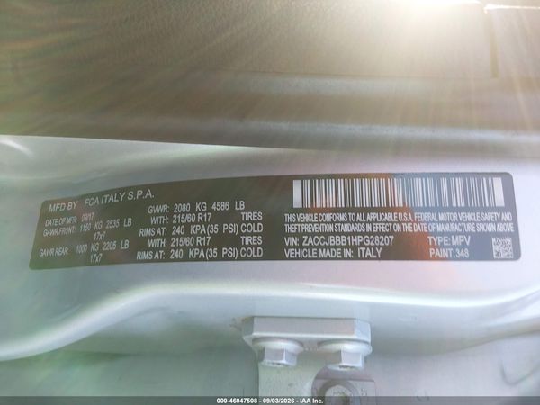2017 JEEP RENEGADE LATITUDE 4X4 — I9
